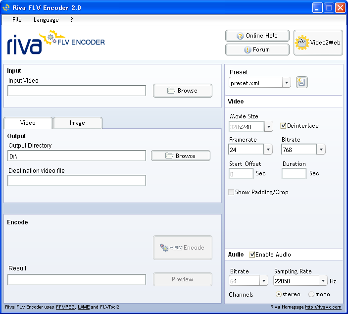 [Riva FLV Encoder Cʉ摜]